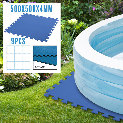 (9) Swimming Pool Mats Ground Blue Foam Protector