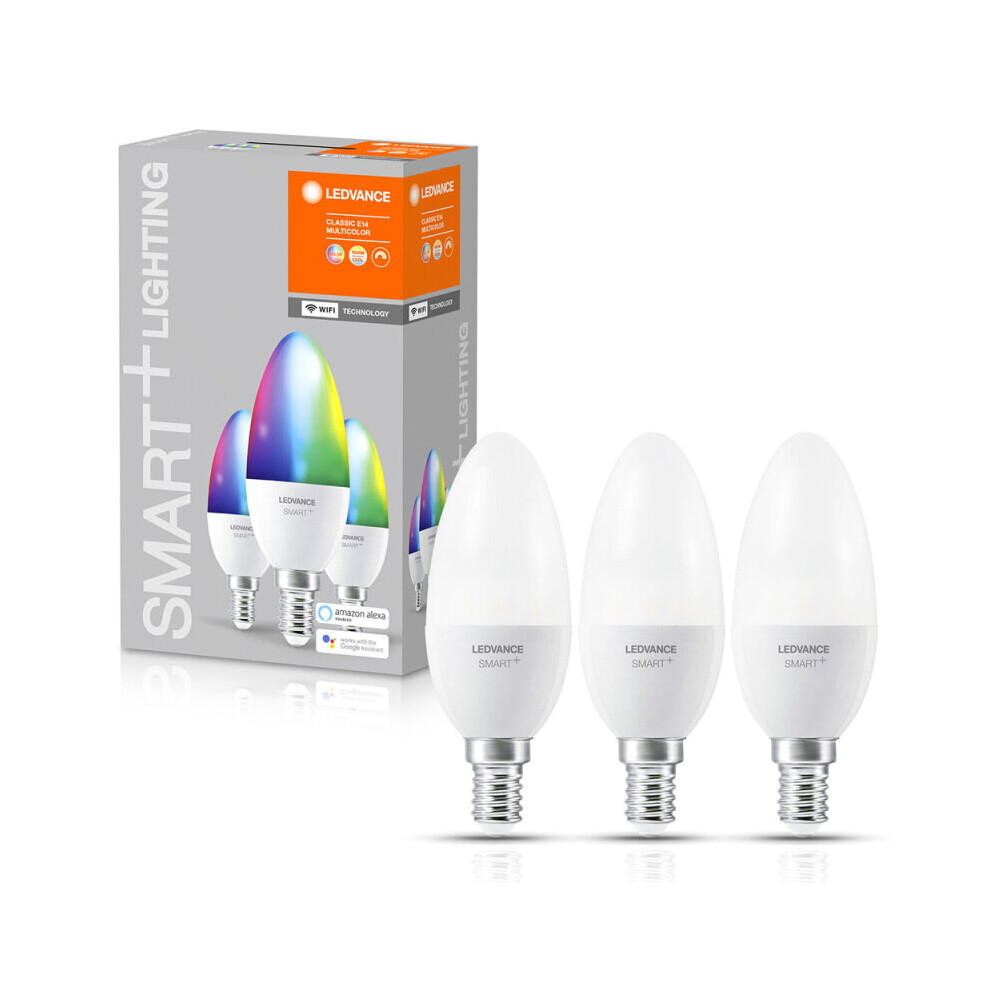 (RGBW, E14) 3pk LEDVANCE Smart+ Wi-Fi LED Light Bulbs