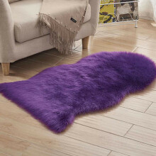 (Purple, 50 x 80 cm) Fluffy Faux Fur Sheepskin Rug Living Room Bedroom Floor Carpet Rugs Home Decor