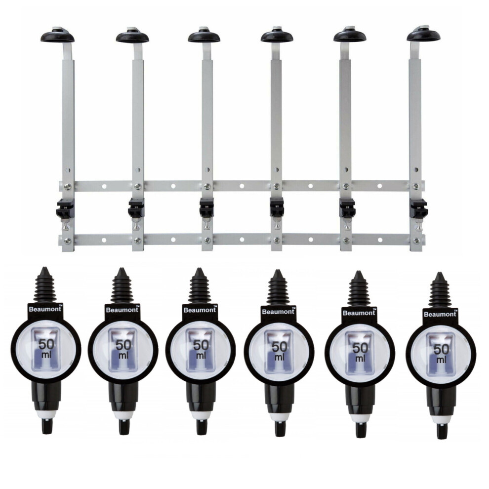 Beaumont 6 x 50ml Metrix SL Bar Optic Spirit Measure & 70cl/1L Wall Brackets