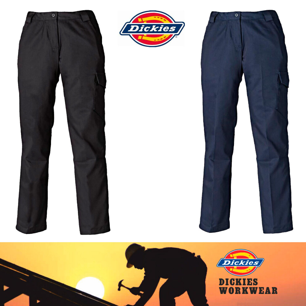 (10 Regular, Black) DICKIES REDHAWK WD855 Ladies Workwear Combat Trousers