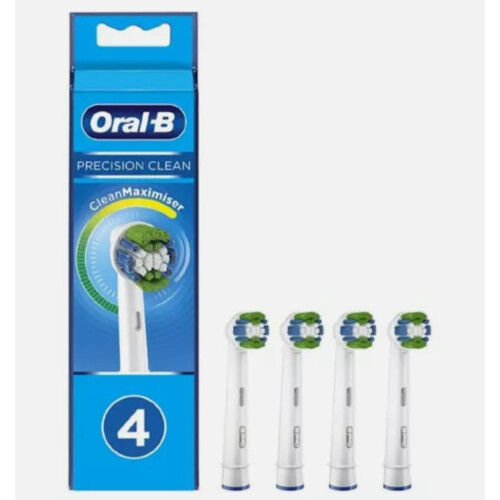 Oral-B Precision CleanMaximiser 4 Toothbrush Heads Up to 100% More Plaque Removal, Green-to-Yellow Bristle Indicator