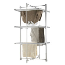 3 TIER ELECTRIC CLOTHES AIRER HEATED 24 RAILS FOLDING DELUXE PORTABLE