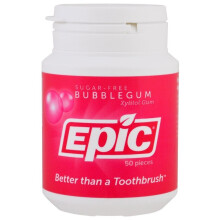 Epic Dental, Xylitol Gum, Bez cukru, Bubblegum, 50 Kusov