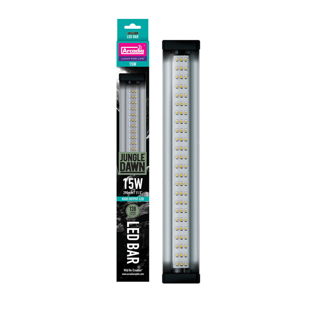 Arcadia Jungle Dawn Full Spectrum LED Bar, High Output, Wide Beam, 290mm, 15 Watt