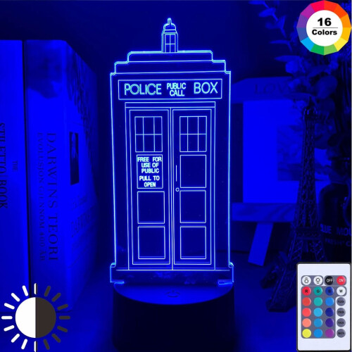 3D Optical Led Night Light Lamp Doctor Who Call Box light 1