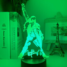 Lampe 3D – Figurine Freddie Mercury (du groupe Queen) – Veilleuse LED tactile