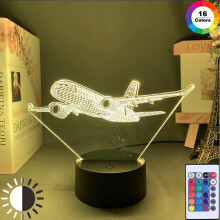 Vlastná 3D lampa Lietadlo Hologram Detské nočné svetlo Cool Name