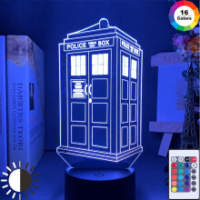 Doctor Who Call Box 3D Optical Led Night Light Lamp Kids Bed