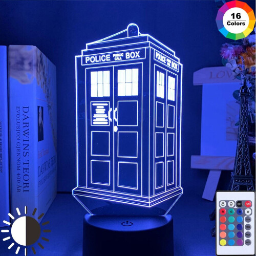 Doctor Who Call Box 3D Optical Led Night Light Lamp Kids Bed