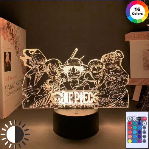 One Piece Group Led Night Light Kids Bedroom Decor Anime 1
