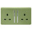 Trendi Switch Trendi 2 Gang 13 Amp Long Switched Plug Socket Moss Green (3 Pack) 2