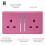 Trendi Switch Trendi 2 Gang Artistic Modern Glossy 13 Amp Plug Socket Pink (3 Pack) 3