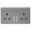 Trendi Switch Trendi 2 Gang Artistic Modern Glossy 13 Amp Switched  Plug Socket Light Grey (3 Pack) 2