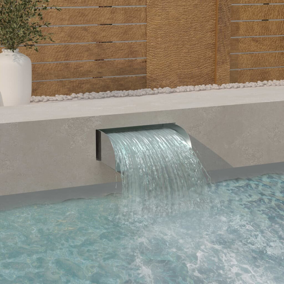 Vidaxl Waterfall 45X34x14 Cm Stainless Steel 304 Garden Swimming Pool Fountain