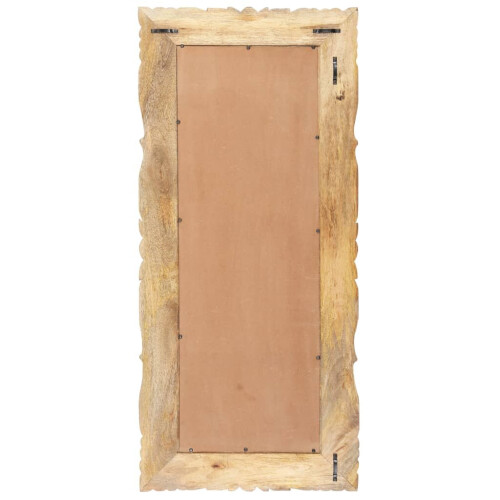 VidaXL vidaXL Mirror Solid Mango Wood Wooden Makeup Wall-mounted Mirror Home Decor 2