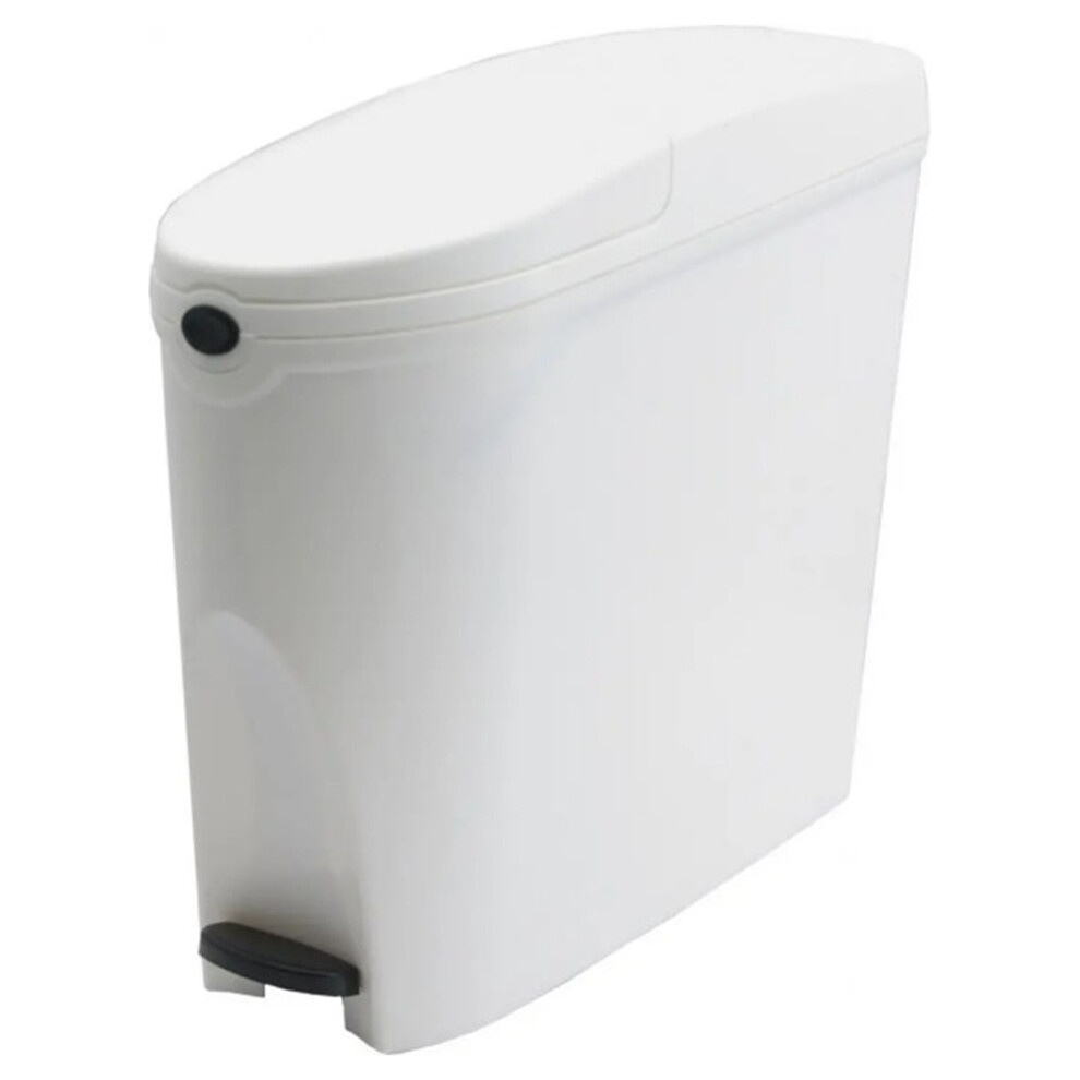 White Pedal Operated Sanitary Bin 20 Litre Capacity