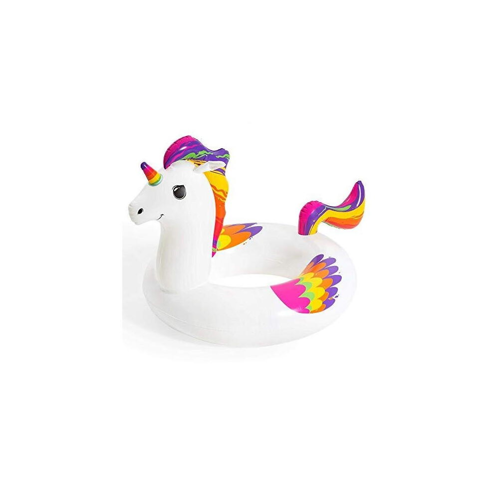 Bestway BW36159 Fantasy Unicorn Pool Float, Inflatable Rubber Ring for Kids and Adults