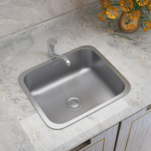 Living And Home Kitchen Sink Stainless Steel Undermount Small Square Single Bowl Basin