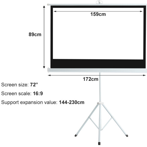 Living And Home Projector Screen with Tripod Stand HD Projection Screens 16:9 2