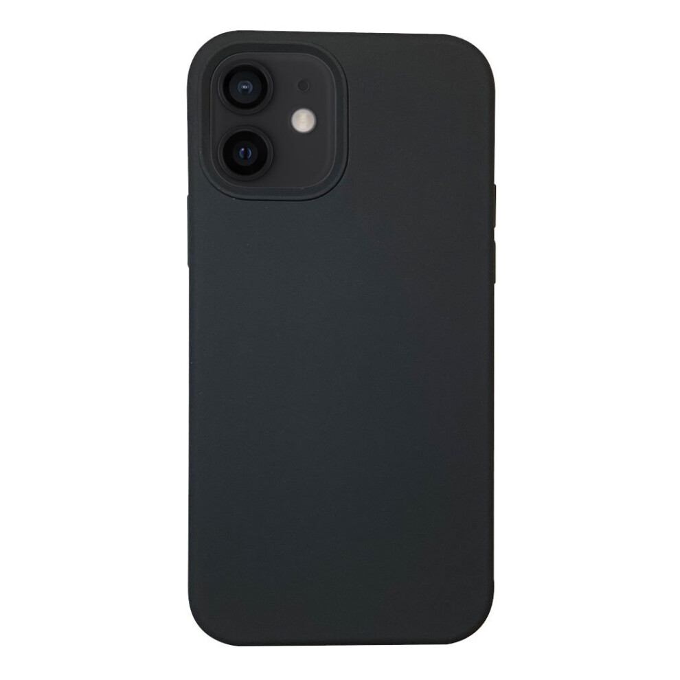 Iphone 12 Mini Silicone Case With Magnetic Ring For Magsafe Wireless Charging Black 5055459312414