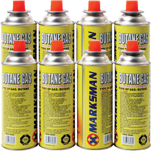 8 X BUTANE GAS CANISTERS BOTTLE CAMPING PORTABLE HEATER COOKER STOVES