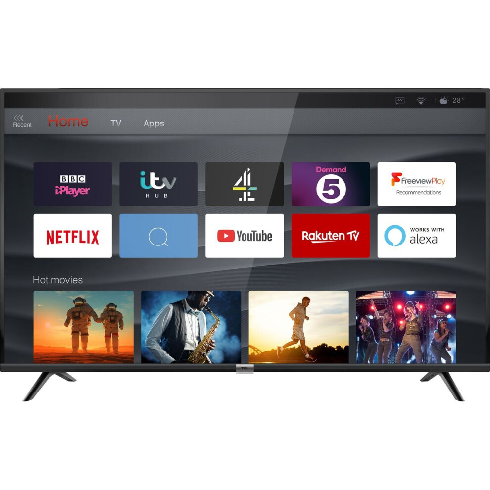 TCL 43DP628 43" Smart 4K Ultra HD TV with HDR10 and Freeview Play