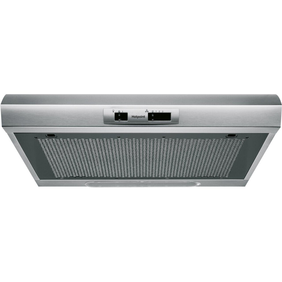 Hotpoint PSLMO65FLSX Built In 60cm 3 Speeds D Visor Cooker Hood Stainless Steel