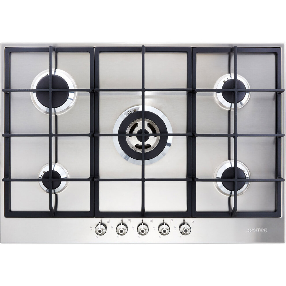 Smeg PX375 73cm 5-Burner Gas Hob - Stainless Steel - Image 7