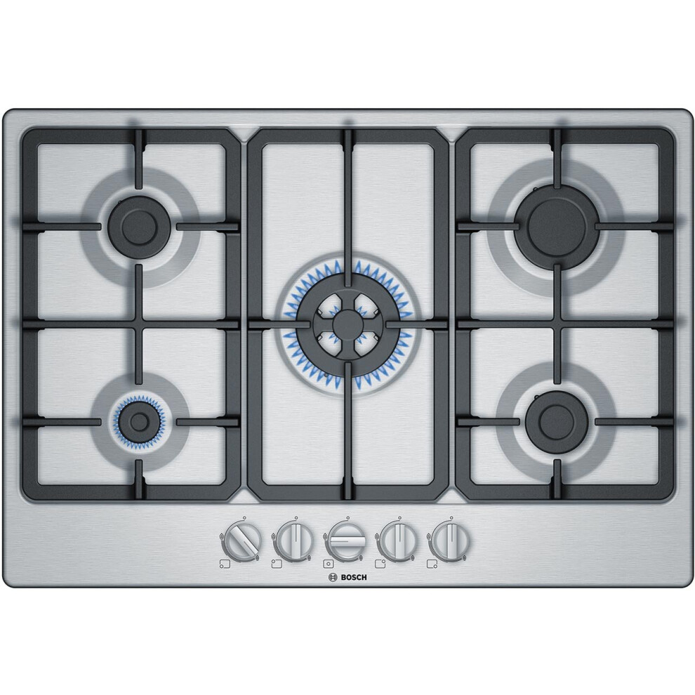 Bosch Serie 4 PGQ7B5B90 75cm Gas Hob - Stainless Steel
