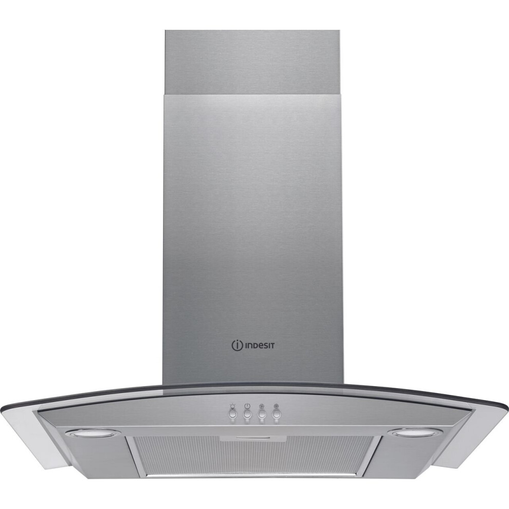 Indesit Ihgc6.5lmx 60 Cm Chimney Cooker Hood - Stainless Steel