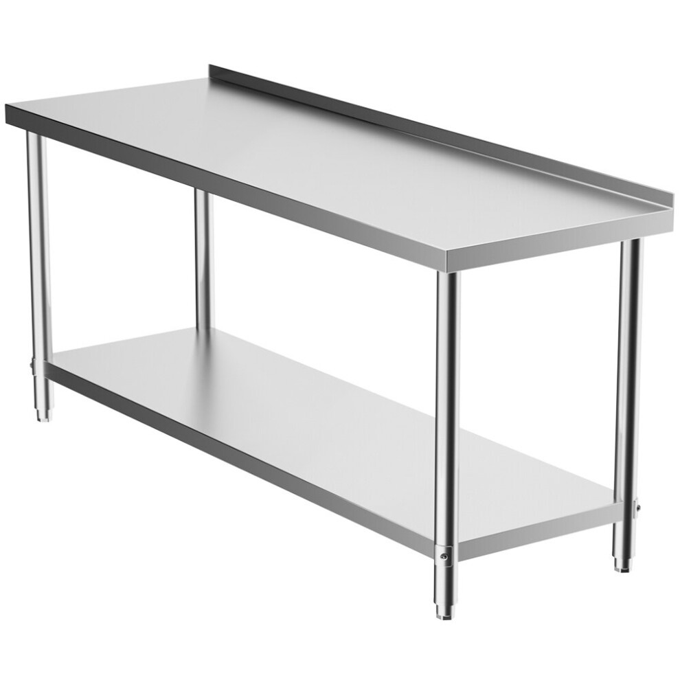 2 Tier Stainless Steel Work Bench Catering Table Commercial Kitchen Prep Worktop