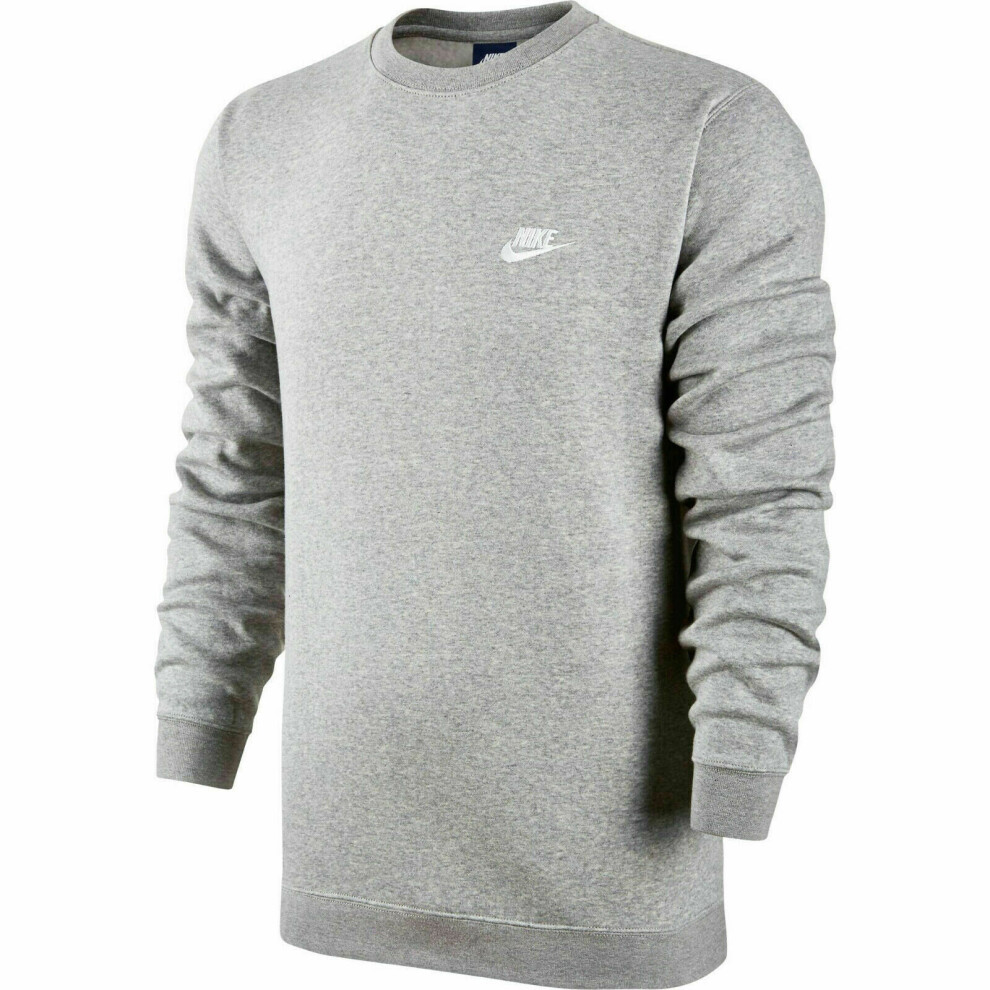 Nike (, Xl) Mens Sportswear Club Fleece Sweatshirt Crew Neck Jumper Sweat Top 804340 Grey