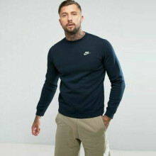 (Navy, L) Nike Mens Sportswear Club Fleece Sweatshirt Crew Neck Jumper Sweat Top 804340