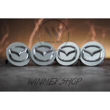 Set of 4 Silver Mazda alloy wheel caps