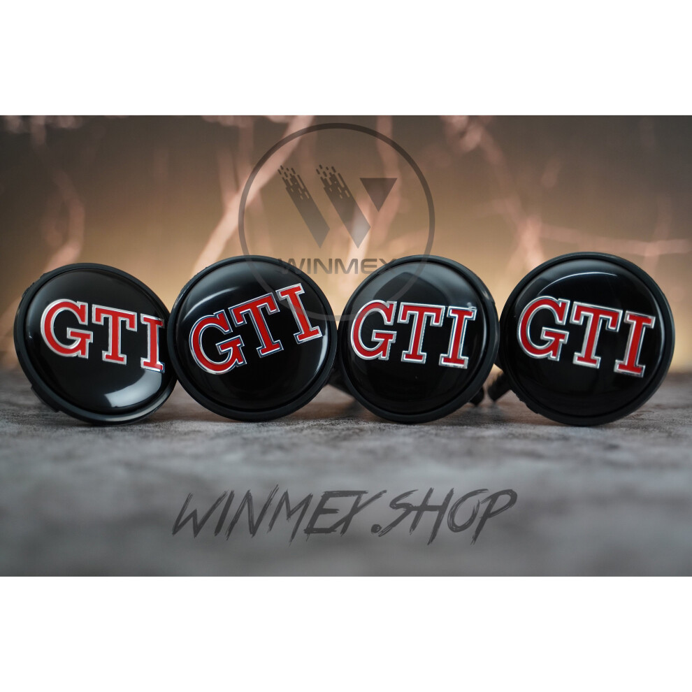 Set of 4 Volkswagen GTI alloy wheel caps 65mm-image-OPC-P786TQ9-NEW