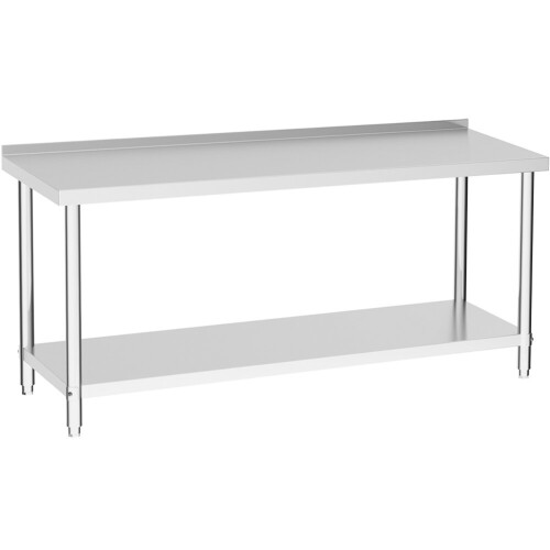 Living And Home 2 Tier Stainless Steel Work Bench Catering Table Commercial Kitchen Prep Worktop 1