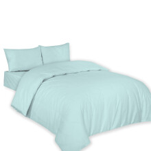 (King, Duck Egg) Polycotton Plain Dyed Duvet/Quilt Cover with Pillowcases Nice & Bright Colours Anti Allergenic Bedding Set.