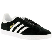 (7 (Adults')) Adidas Originals gazelle leather mens trainers black