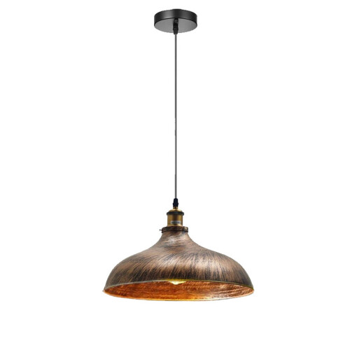 (Brushed Copper) Antique Style Rustic Brushed Metal Pendant Lights