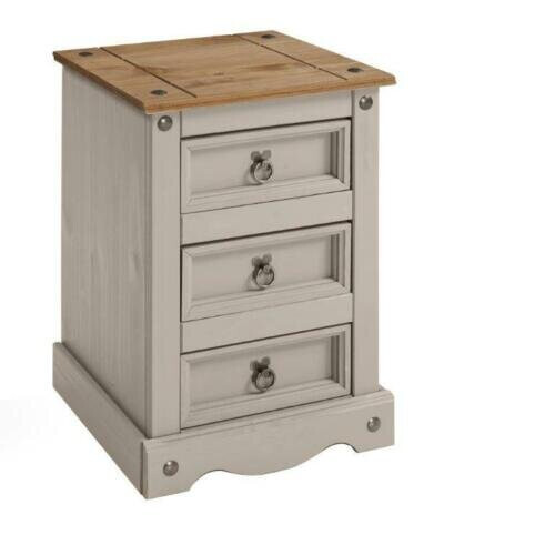 Mercers Furniture Corona Grey Wax Medium Bedside Rustic 1