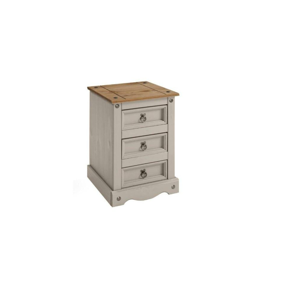 Corona Grey Wax Medium Bedside Rustic