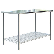 (120*60*80cm) Commercial Stainless Steel Kitchen Table Prep Work Bench Worktop With Mesh Shelf