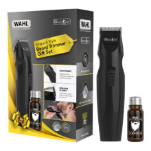 Wahl GroomEase Shape & Style Beard Trimmer Gift Set 5606-800 - Battery Operated, Cordless, Ergonomic, 3 Close Trim Combs & 6-Position Guide, Beard Oil