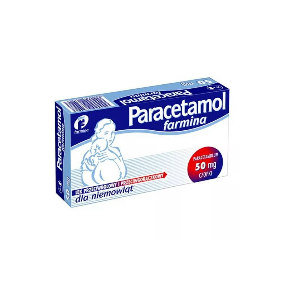 Farmina Paracetamol 50 Mg, Suppositories For Babies, Czopki Dla Niemowląt ,10