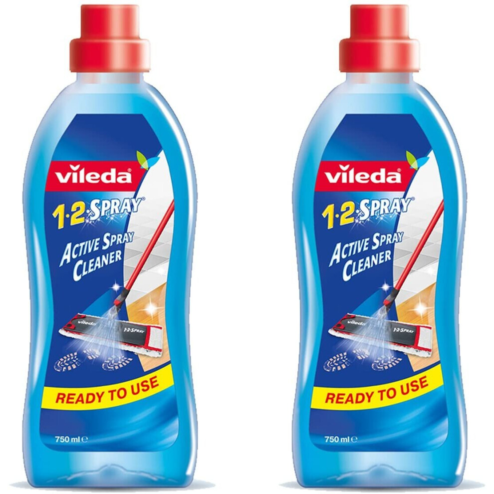 Vileda 1-2 Spray Floor Cleaning Liquid, 750 ml,Transparent,Pack of 2