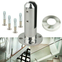Round Standing Stairs Balcony Pool Glass Spigot Balustrade Railing Clamp Steel