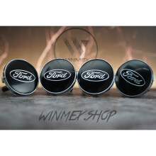 Set of 4 Ford Black 60mm Wheel Center Caps - Fits Most Ford Models - Durable ABS Hubcaps