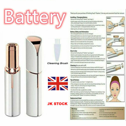 Flawless Finishing Touch Facial Hair Remover - 18k Gold Plated, Painless Micro-Precision Trimmer, Rechargeable