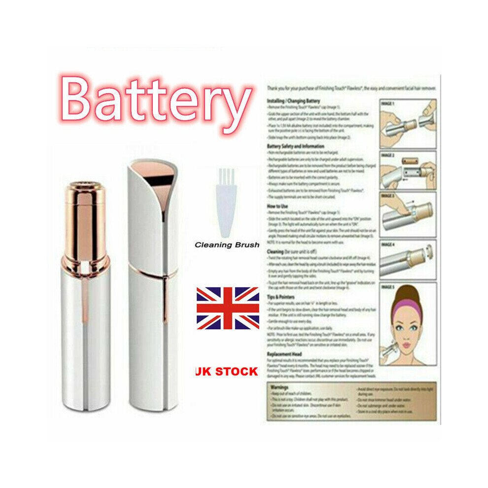 Flawless Finishing Touch Facial Hair Remover - 18k Gold Plated, Painless Micro-Precision Trimmer, Rechargeable